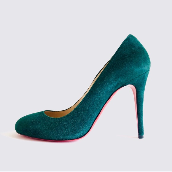 Christian Louboutin Fifi Green Suede Leather Pumps - Picture 12 of 13
